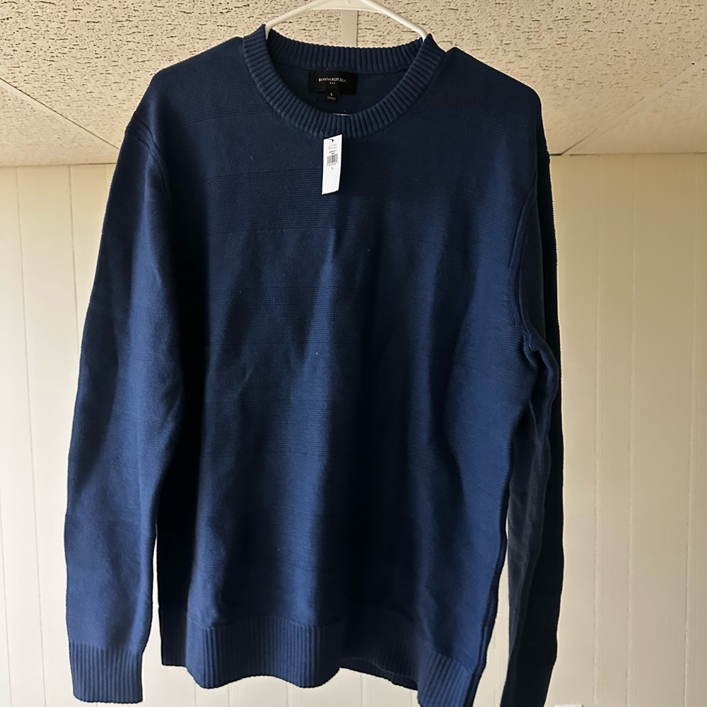Banana Republic Blue Crewneck Sweater Classic Fit